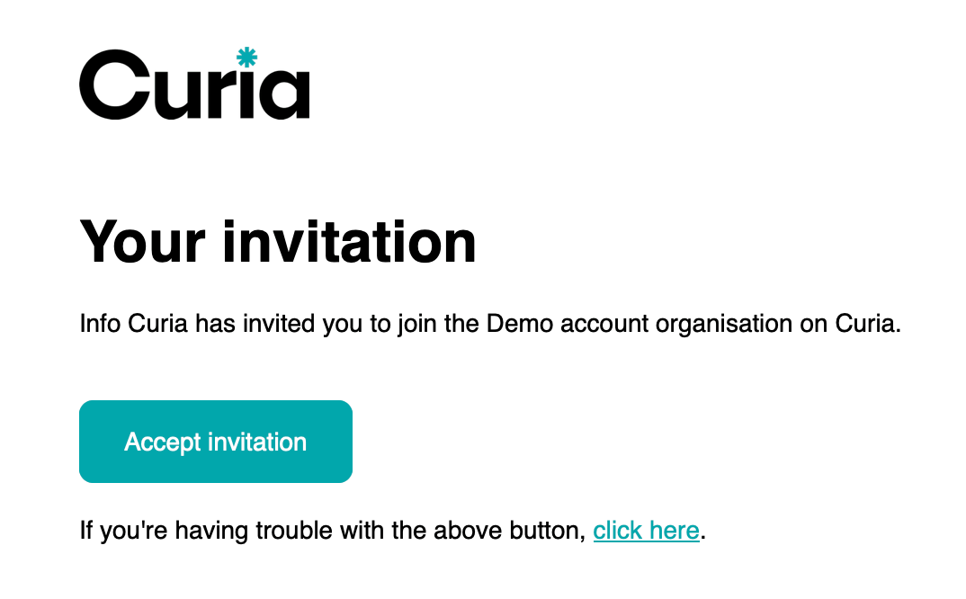Inviting a team member from Profile & Users