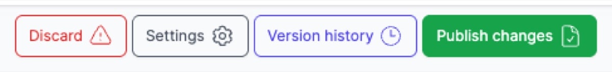 Draft mode action buttons including Publish Changes