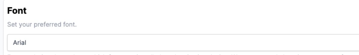 The font dropdown on the Branding page