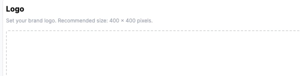 Uploading a logo on the Branding page