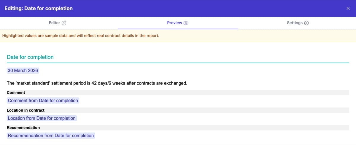 Item Editor Preview tab