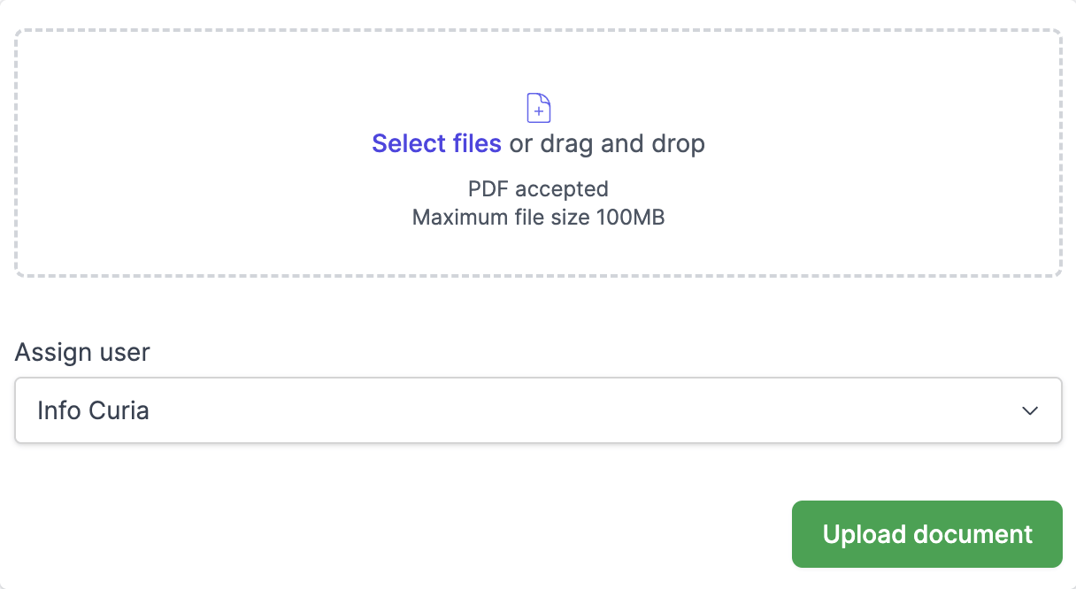 Single contract upload with preview pane