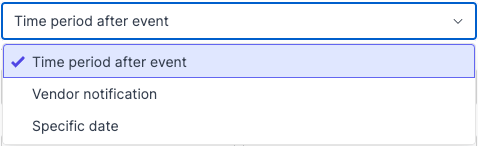 The Based on dropdown with three condition types