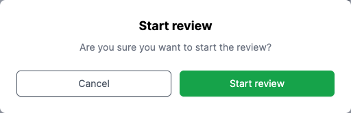 Start review confirmation modal
