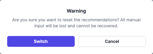 Advice mode options