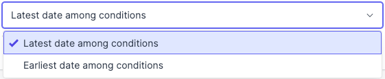 Two conditions with the Multiple conditions timing dropdown