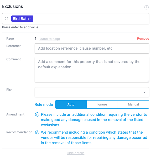 Rule-based recommendation with cog icon