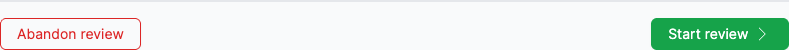 The Start review and Abandon review buttons on the Preflight tab