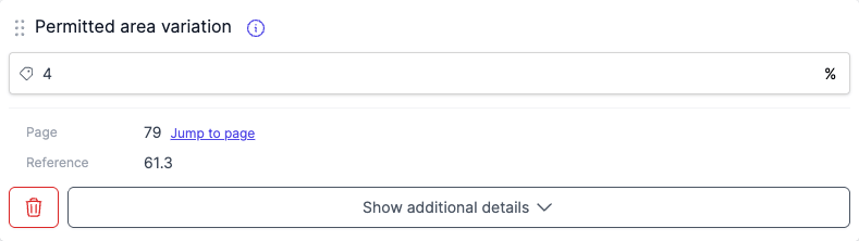 The Proposed lot area variation field on the Special Conditions tab